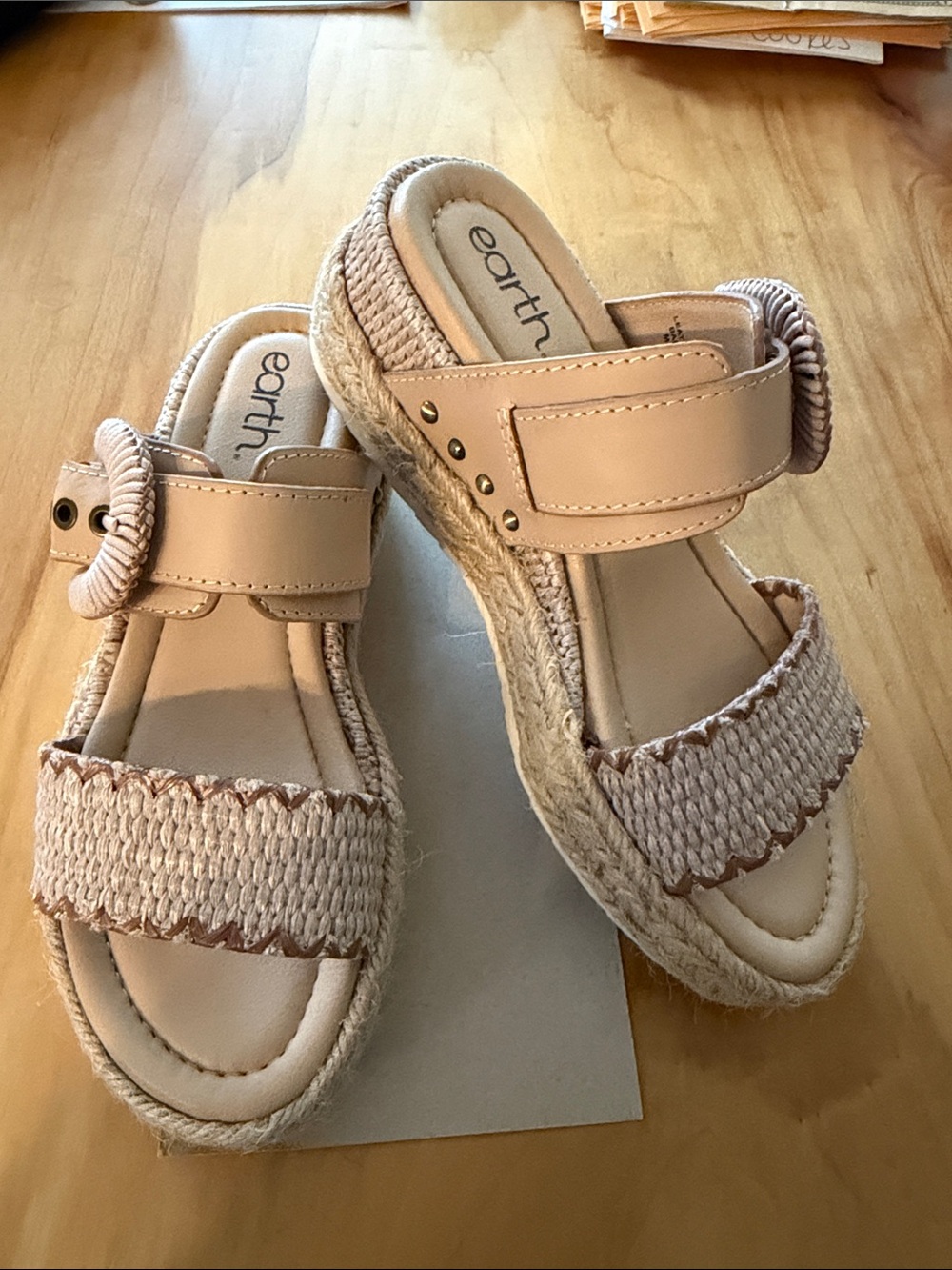 Earth Pink Braided Espadrille Slide Sandals